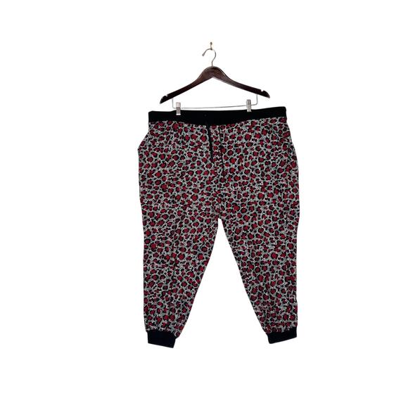Torrid Sleep pants black/red animal print jogger pockets pull-on draw string - Picture 1 of 9